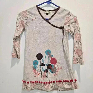 Sophie Catalou Girls Long Sleeve Floral Cotton Dress Size 6